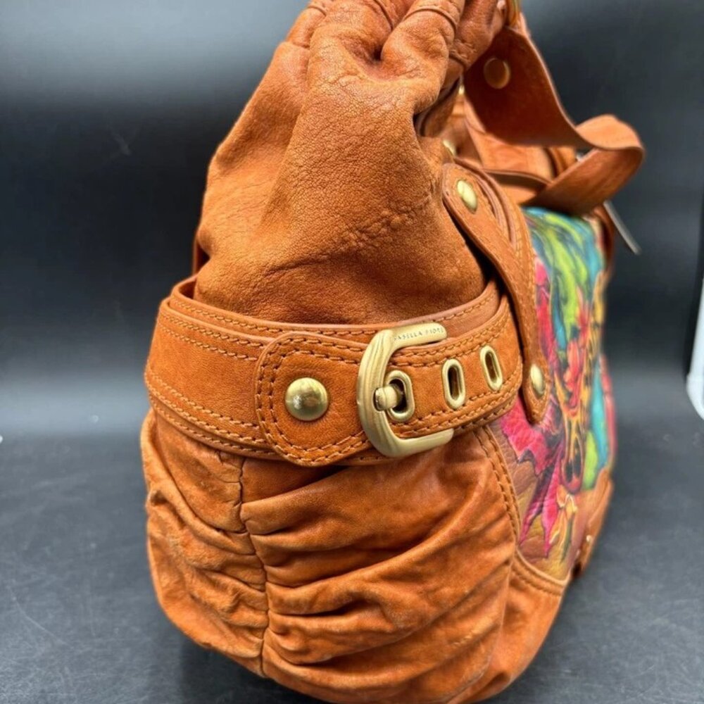 RARE NWT Vintage Isabella Fiore Love Your Planet Leather Hobo Y2K Collector Bag - Picture 3 of 7